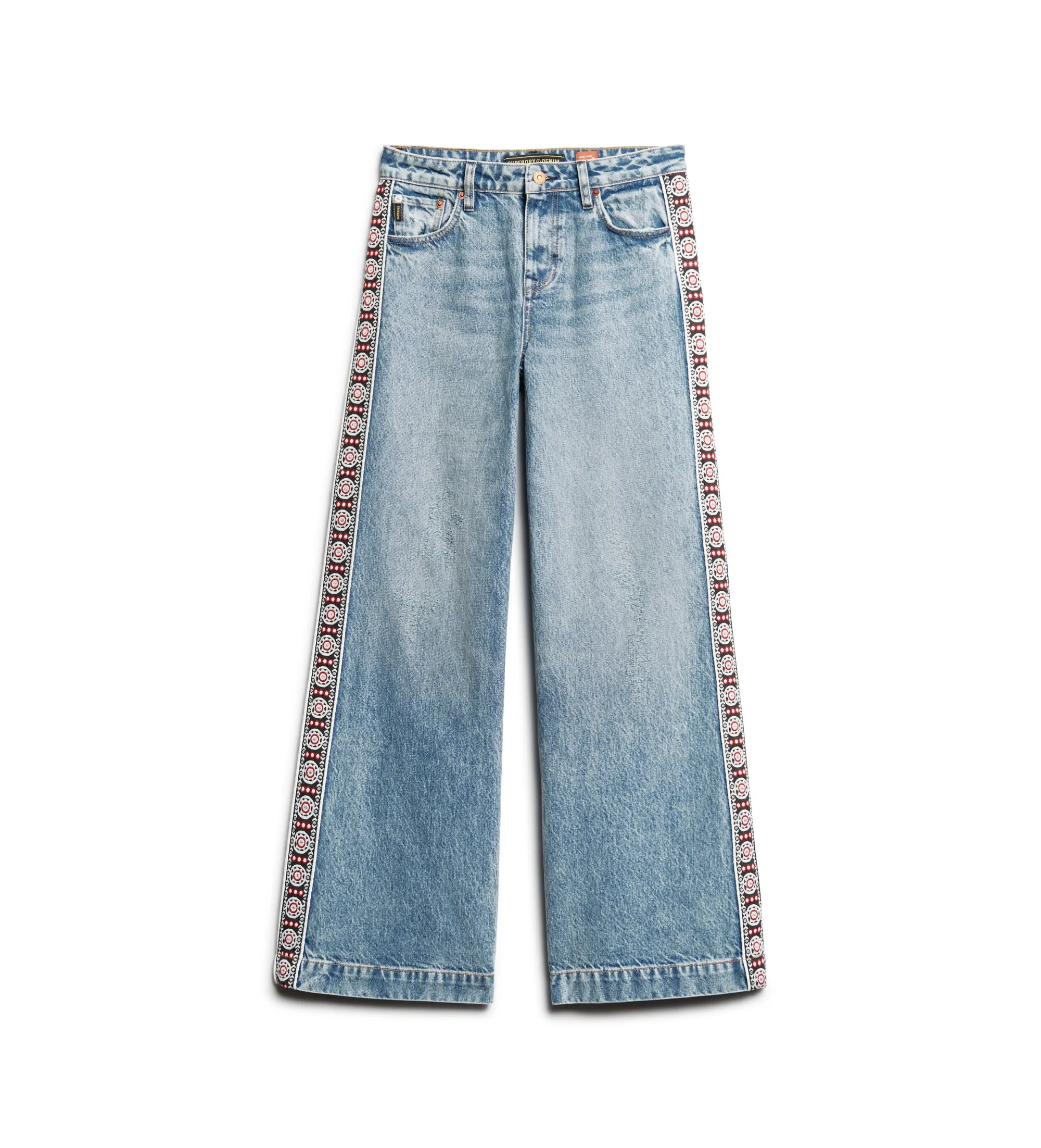 Jeans acampanados boho azul