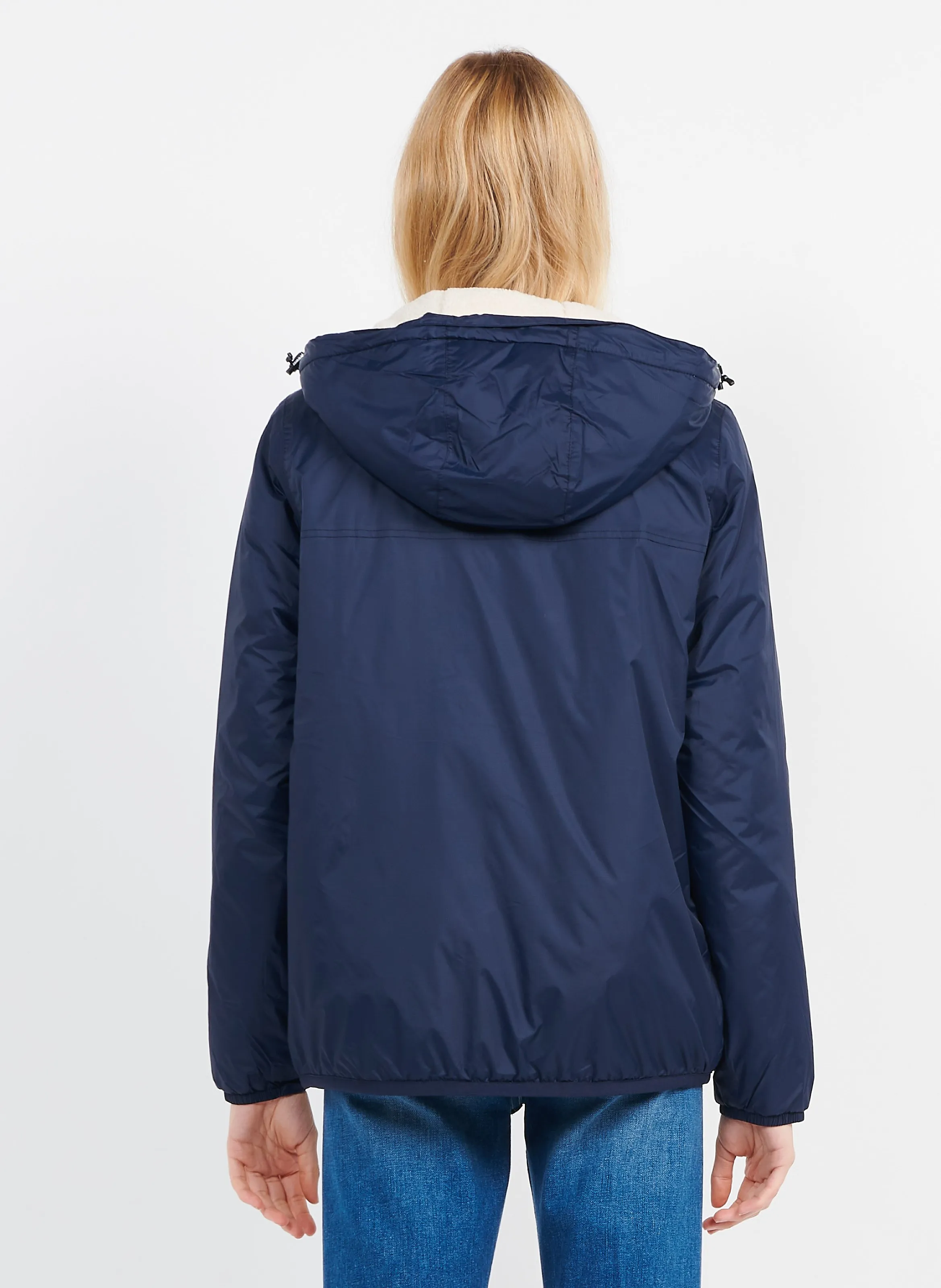 KWAY LE VRAI 3.0 CLAUDE ORSETTO  CORTAVIENTOS CON CUELLO ALTO Y CAPUCHA EN AZUL