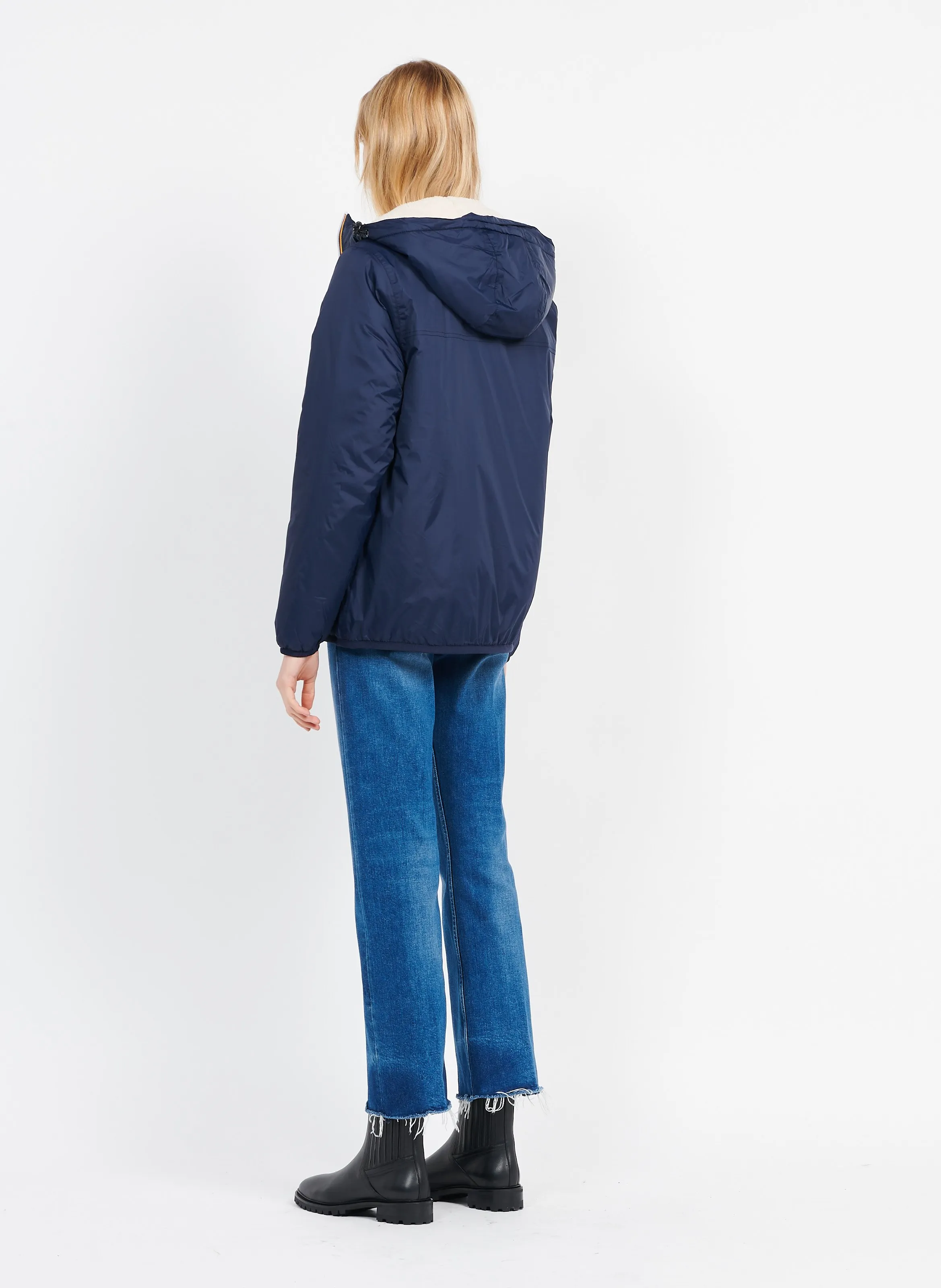 KWAY LE VRAI 3.0 CLAUDE ORSETTO  CORTAVIENTOS CON CUELLO ALTO Y CAPUCHA EN AZUL