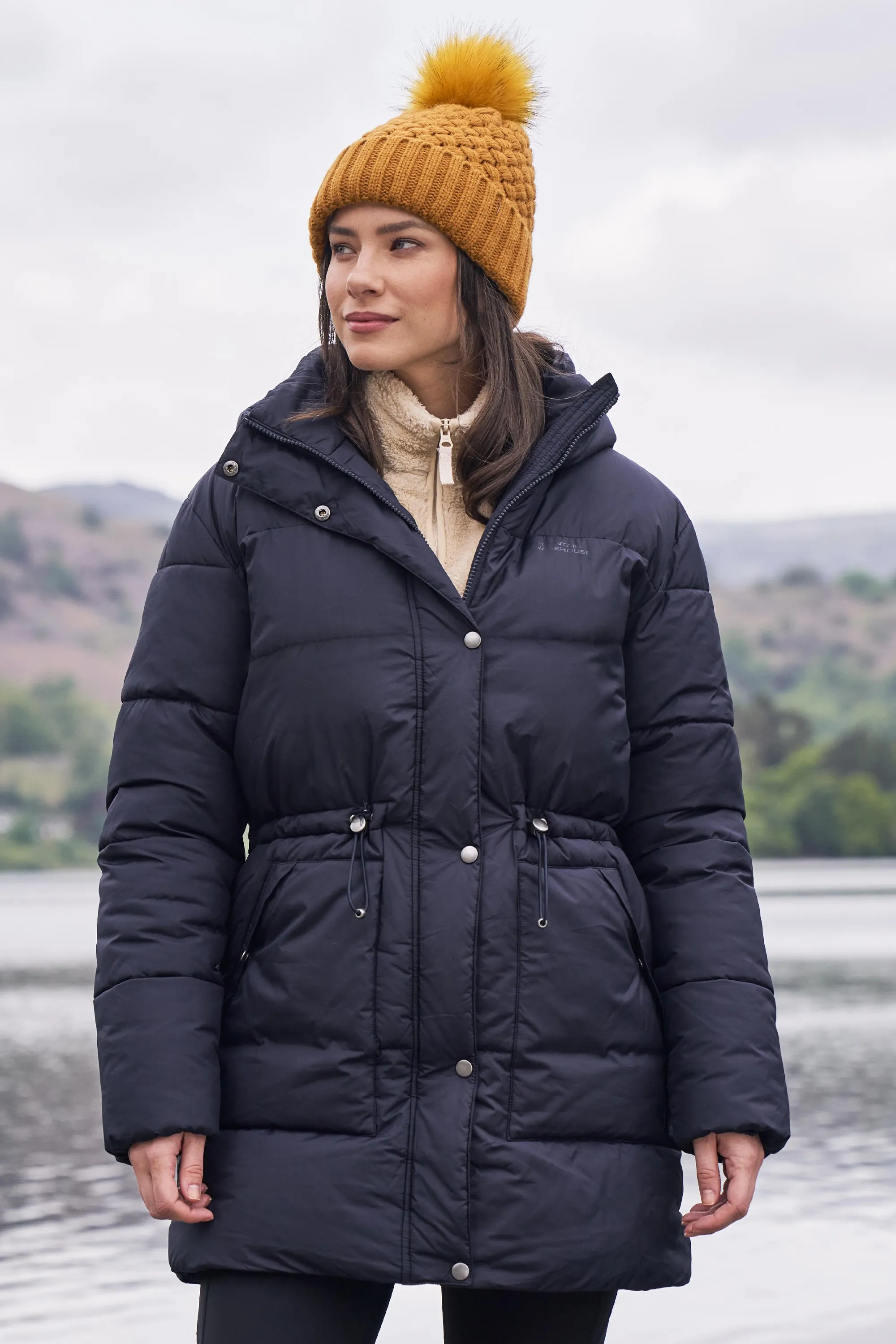 Kentish chaqueta acolchada con cinturón para mujer