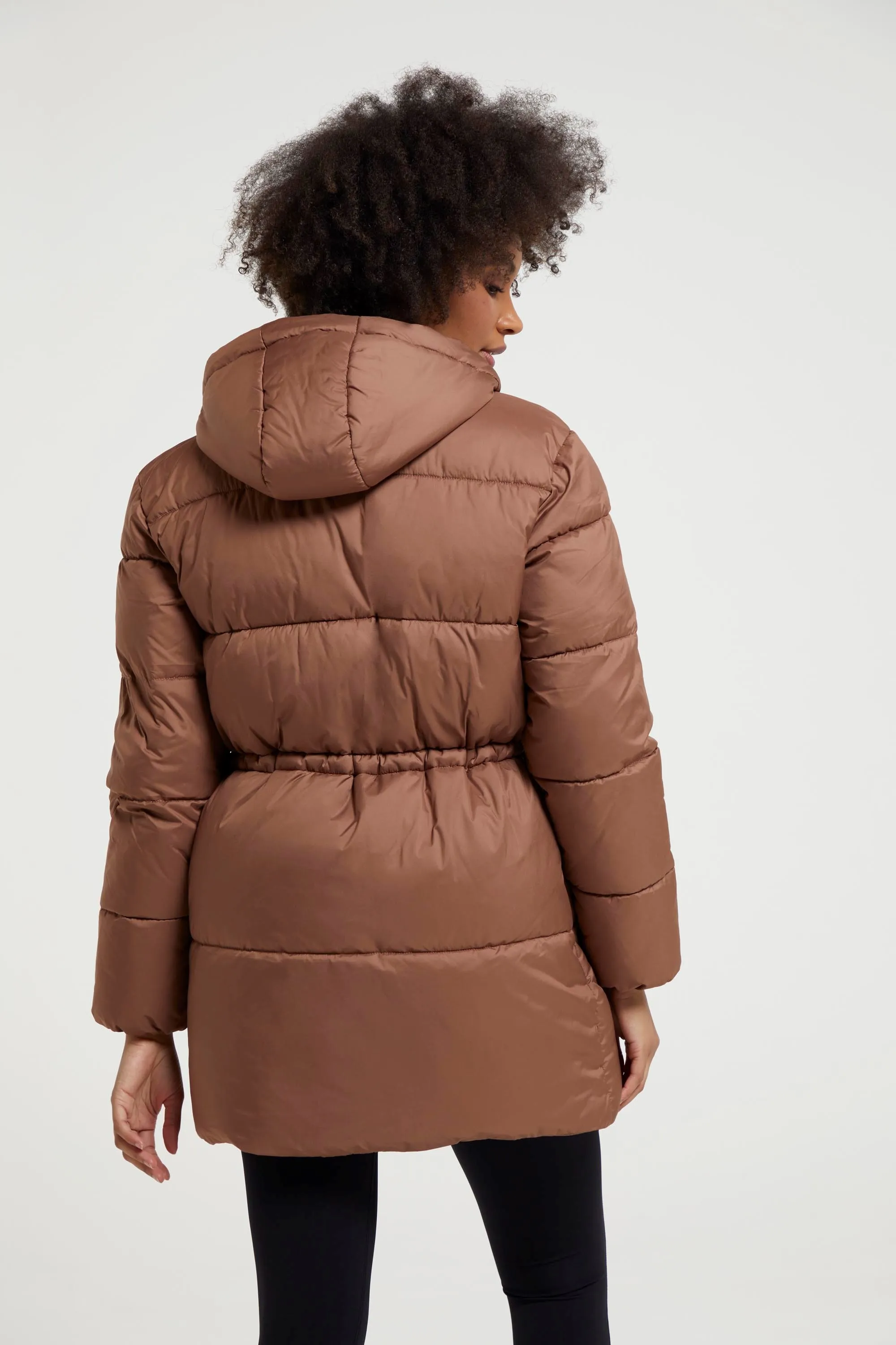 Kentish chaqueta acolchada con cinturón para mujer