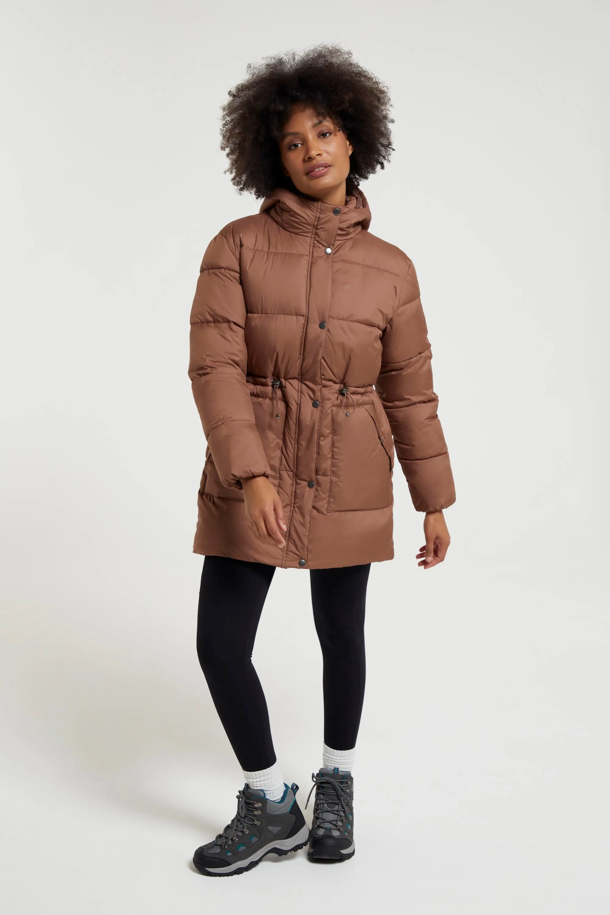 Kentish chaqueta acolchada con cinturón para mujer