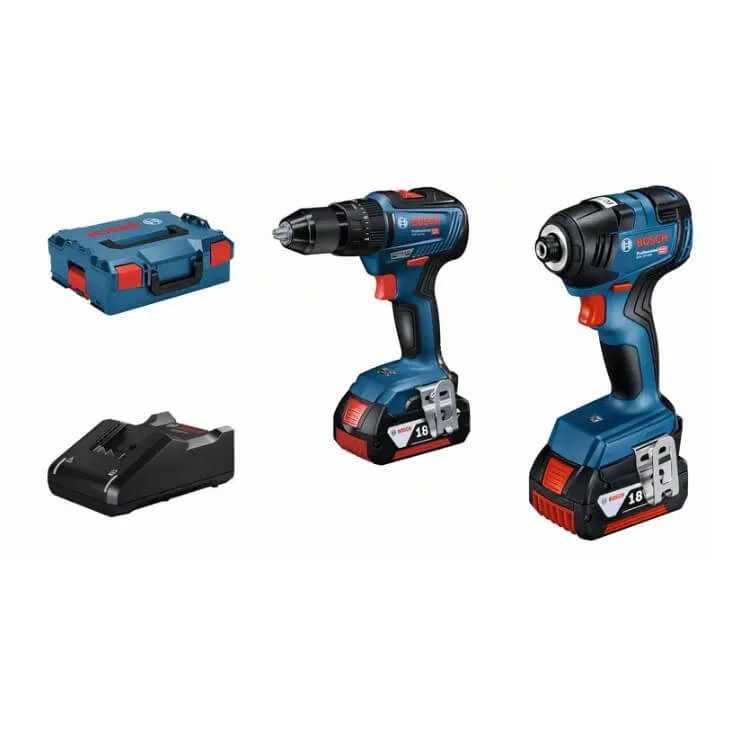 KIT BOSCH MARTILLO PERFORADOR GDR 18V200 + ATORNILLADOR IMPACTO GSB 18V55 CON 2 BATERíAS 4AH