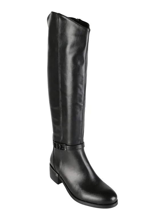 Laura Biagiotti Botas de mujer con cremallera y tacón ancho.