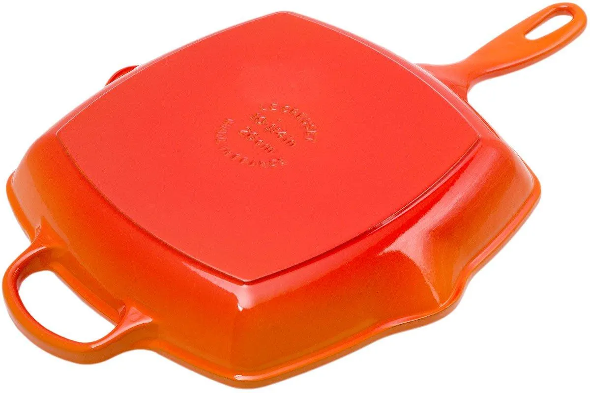 LE CREUSET PARRILLA/SARTéN 26CM CUADRADO, NARANJAROJO