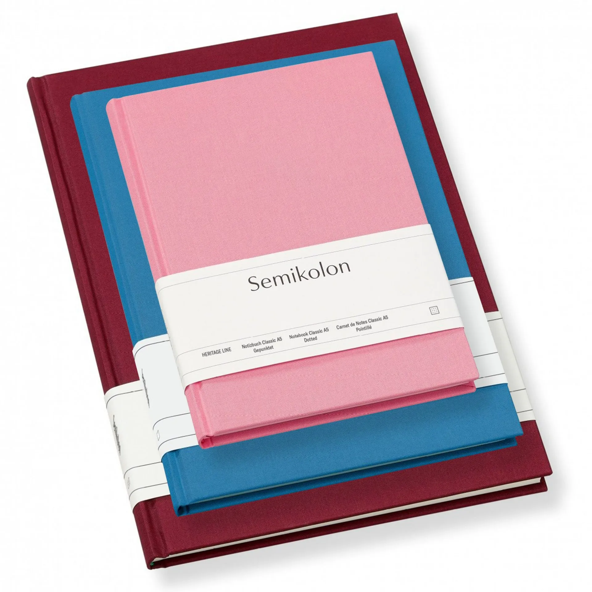 Libro de notas Semikolon, con forro de lino