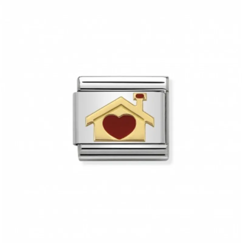Link Nomination Acero y Oro Casita con Corazón 030283 07