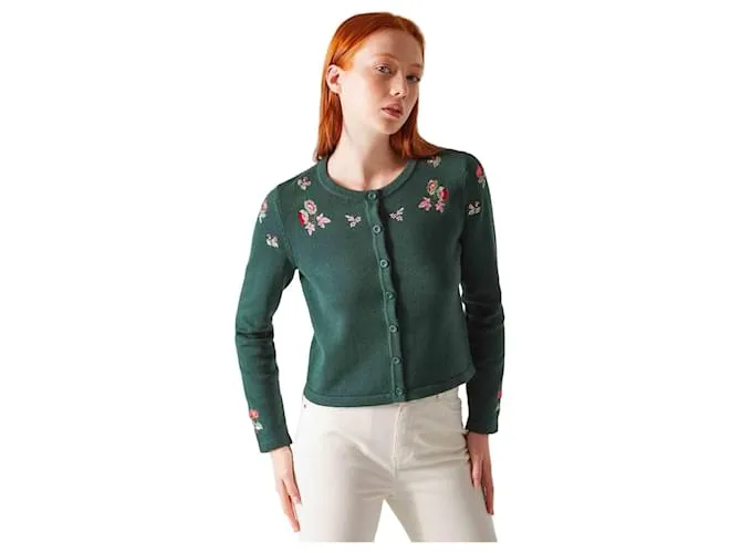 Lk Bennett Chaqueta de punto de algodón Caqui 