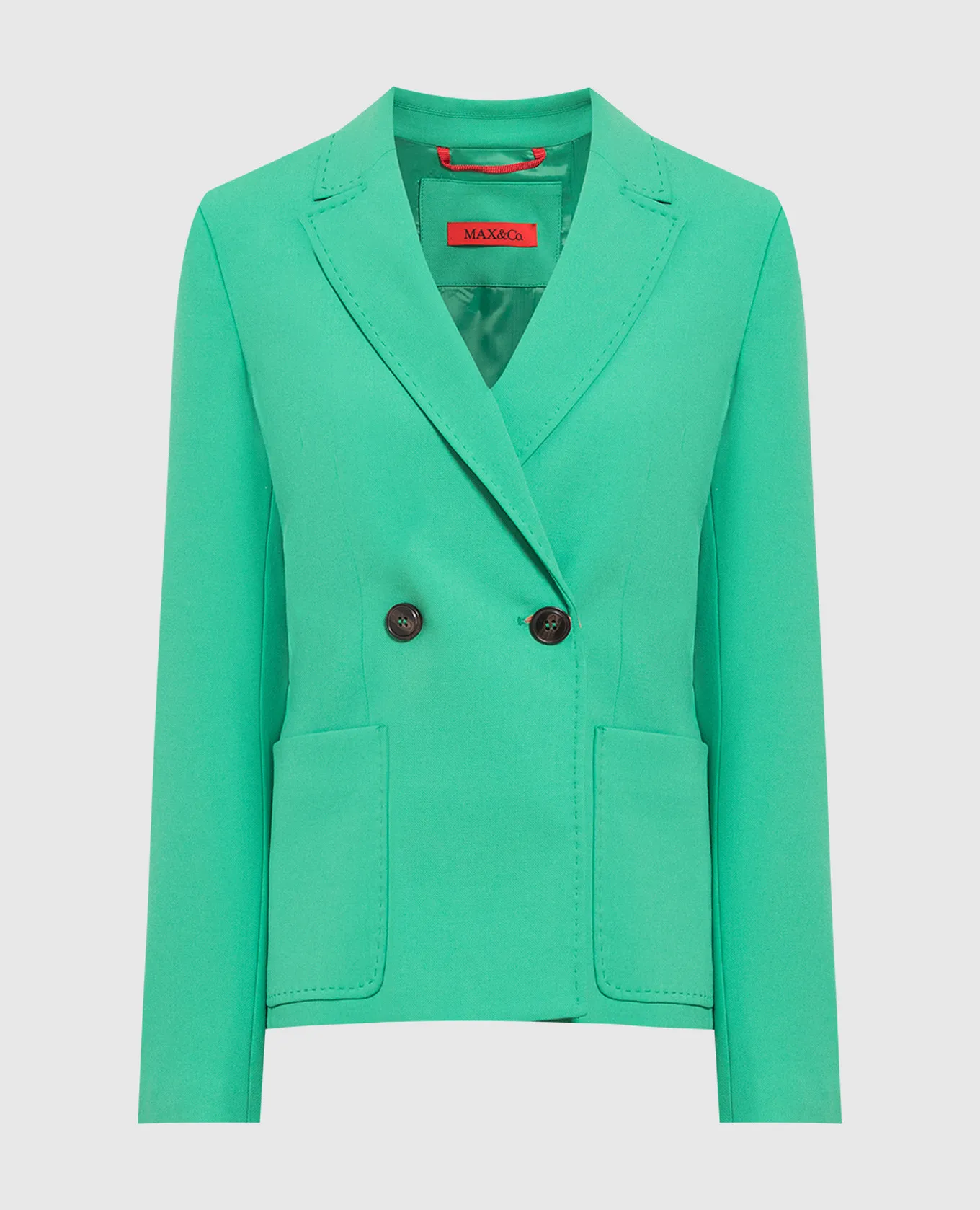 MAX & CO GREEN DOUBLEBREASTED BATIK JACKET