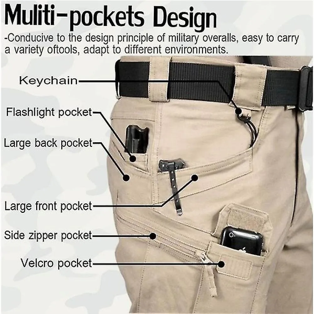 MEN'S TACTICAL CARGO PANTS SWAT TROUSERS OUTDOOR SPORTS TREKKING PANTS MULTIPOCKETS PANTS TRAINING OVERALLS ARMY PANTS IAL