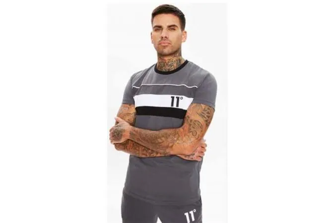 MERCURY MESH PRINT CUT AND SEW MUSCLE TSHIRT SLATE GREY