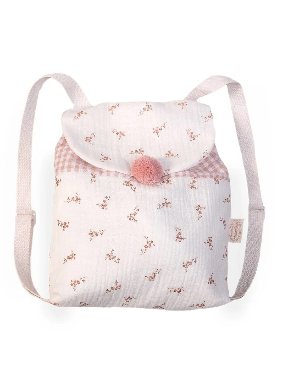 MOCHILA DE FLORES Y VICHY  MUñECAS ANTONIO JUAN