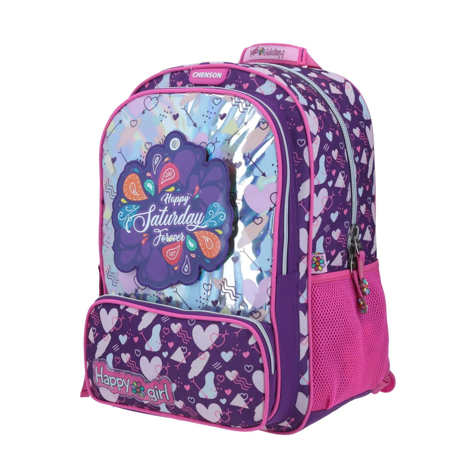 Mochila grande Purpura HAPPY GIRL Porta tablet.