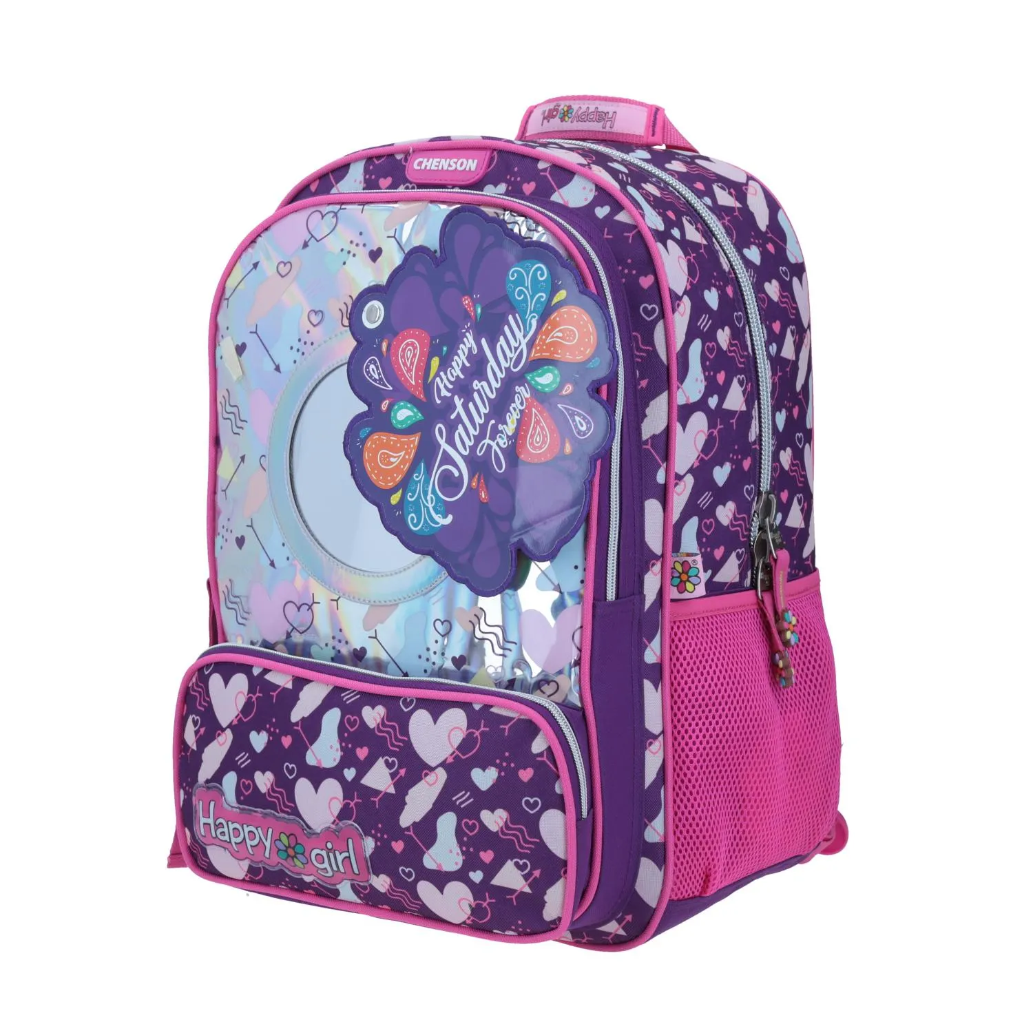 Mochila grande Purpura HAPPY GIRL Porta tablet.
