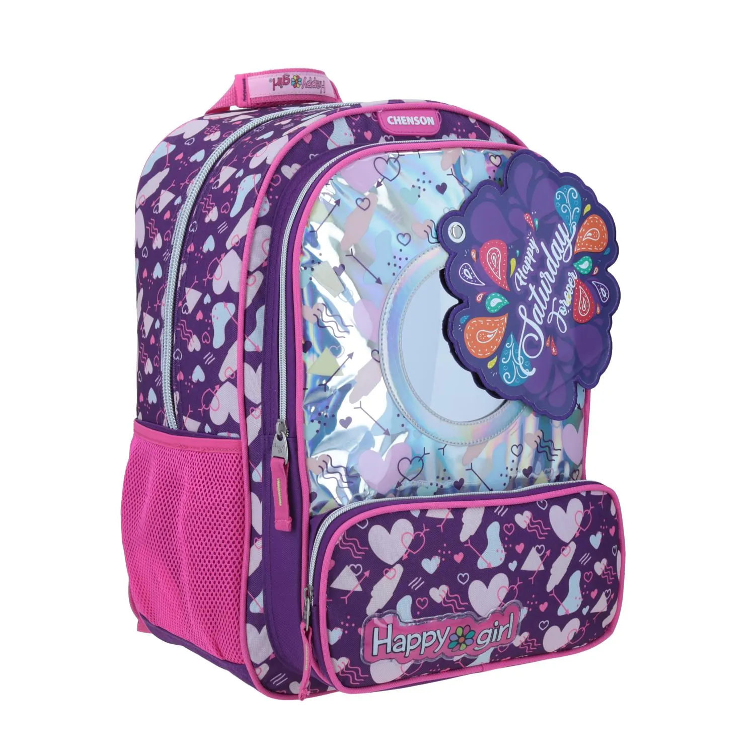 Mochila grande Purpura HAPPY GIRL Porta tablet.