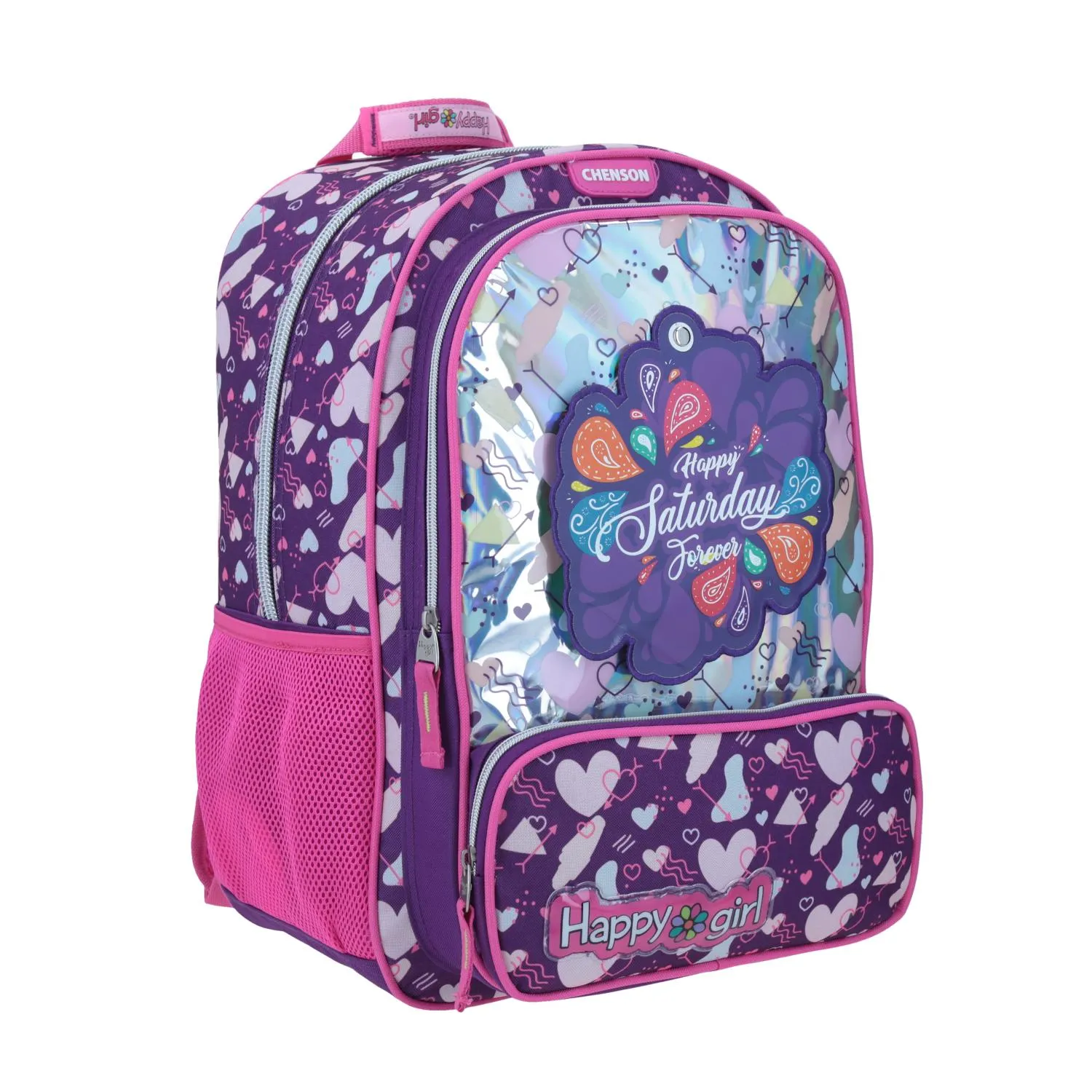 Mochila grande Purpura HAPPY GIRL Porta tablet.