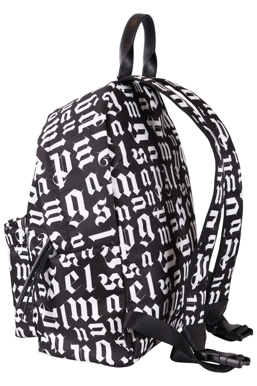 Mochila Palm Angels negra con letras blancas