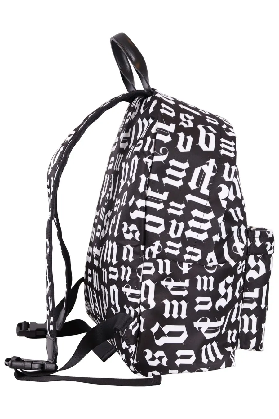 Mochila Palm Angels negra con letras blancas