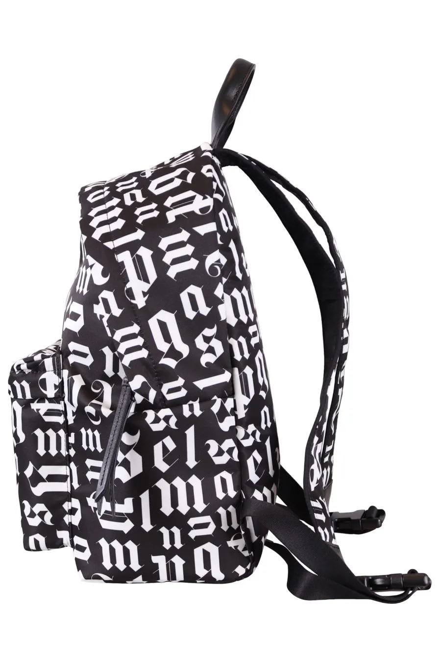 Mochila Palm Angels negra con letras blancas