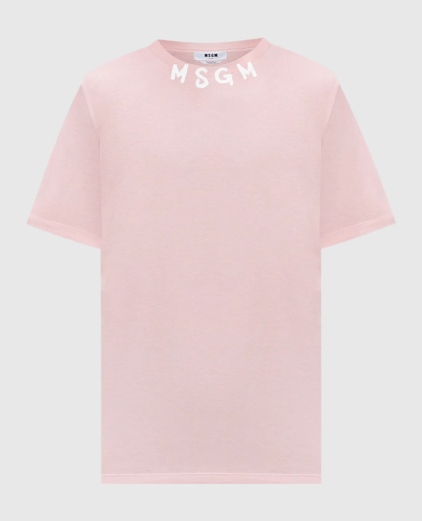 MSGM PINK TSHIRT WITH LOGO PRINT