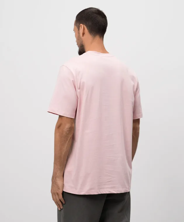MSGM PINK TSHIRT WITH LOGO PRINT