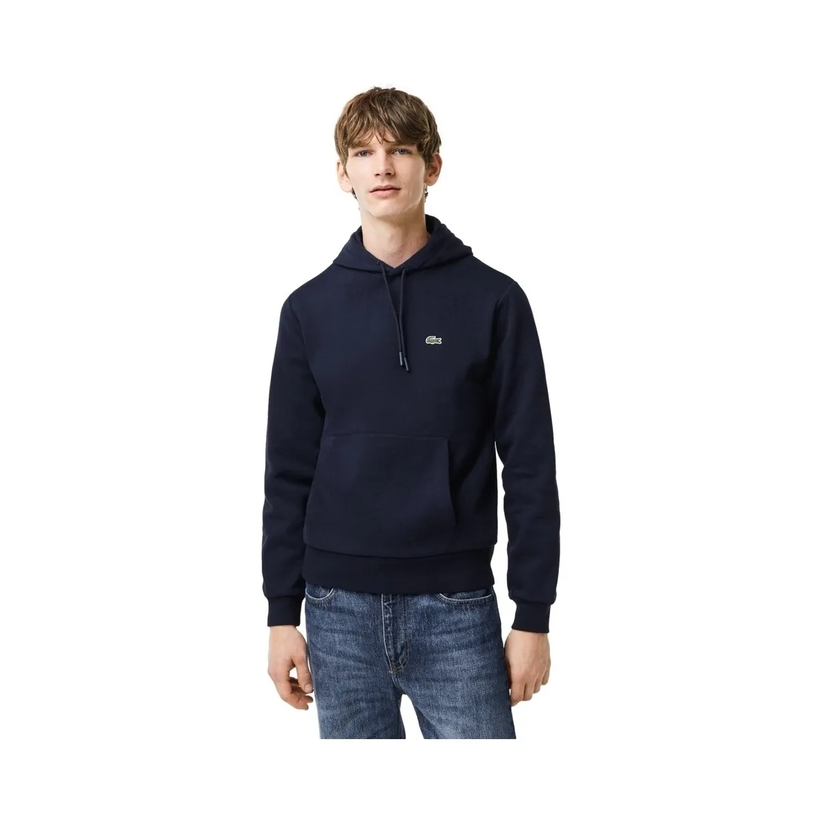 ORGANIC BRUSHED COTTON HOODIE  BLEU MARINE