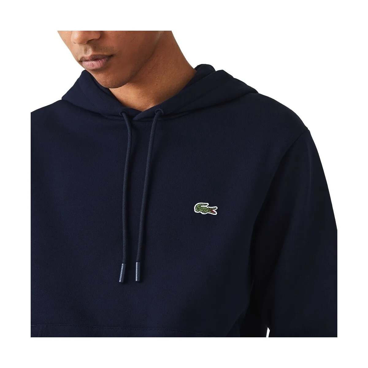 ORGANIC BRUSHED COTTON HOODIE  BLEU MARINE