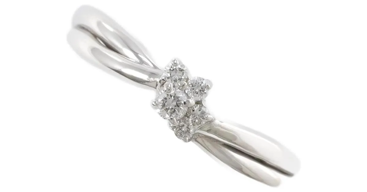 Otras joyas & Other Stories Anillo de diamante de platino PT900 tamaño 8 en excelente estado Plata 