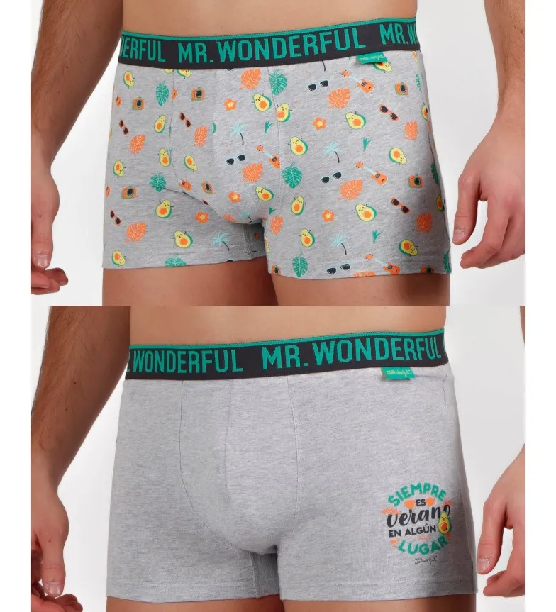 Pack 2 Boxers Siempre Verano Gris