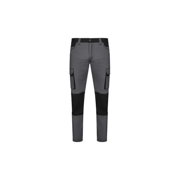 PANTALON STRETCH 240 GR SOLID MATCH GRIS / NEGRO TALLA 54 VE