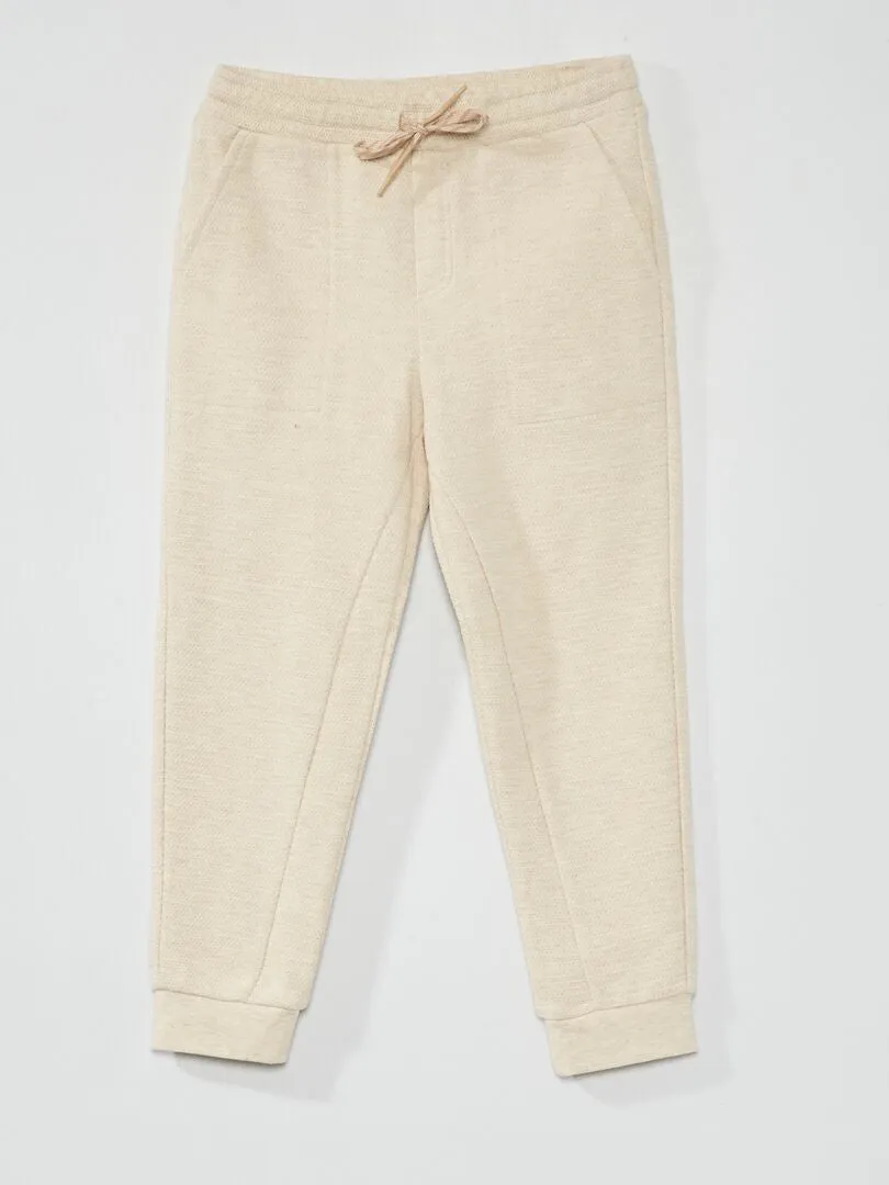 PANTALóN DE JOGGING DE PIQUé DE ALGODóN  CORTE MáS CóMODO  BEIGE
