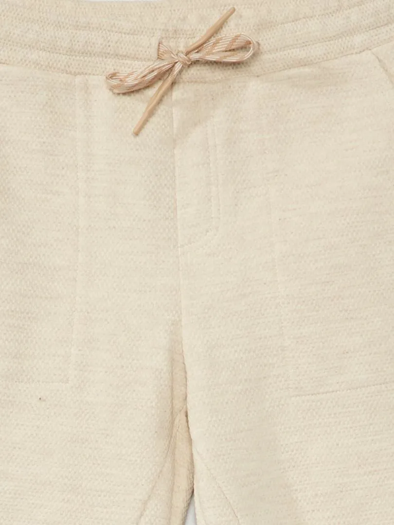 PANTALóN DE JOGGING DE PIQUé DE ALGODóN  CORTE MáS CóMODO  BEIGE