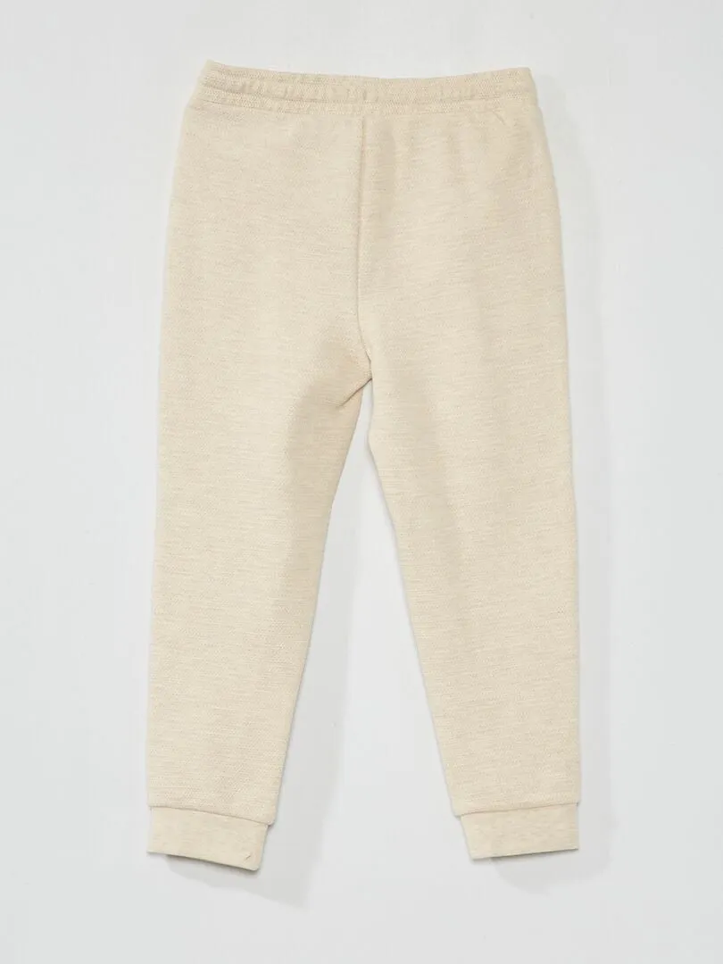 PANTALóN DE JOGGING DE PIQUé DE ALGODóN  CORTE MáS CóMODO  BEIGE