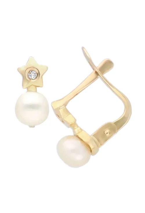 Pendientes oro con diamante para niña 099_1481