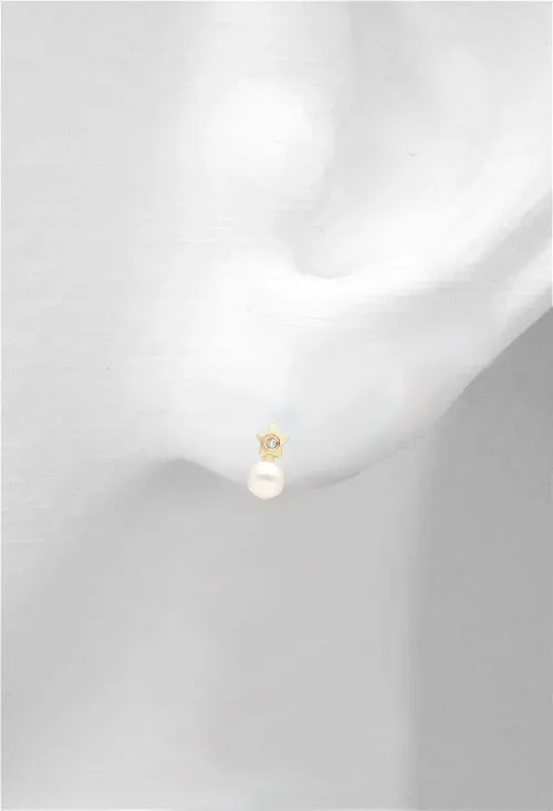 Pendientes oro con diamante para niña 099_1481