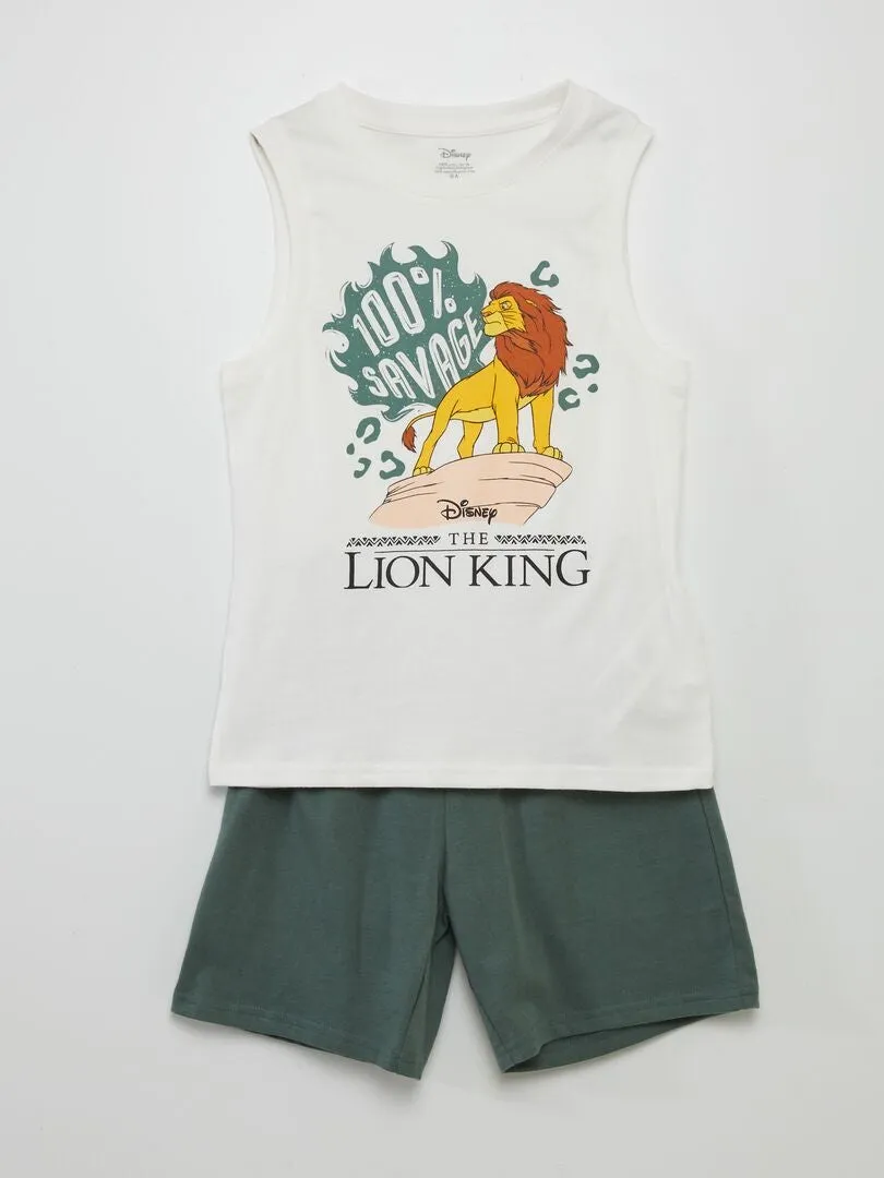 PIJAMA CON CAMISETA SIN MANGAS + PANTALóN CORTO 'MUFASA'  BLANCO