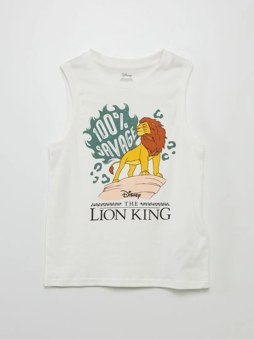 PIJAMA CON CAMISETA SIN MANGAS + PANTALóN CORTO 'MUFASA'  BLANCO