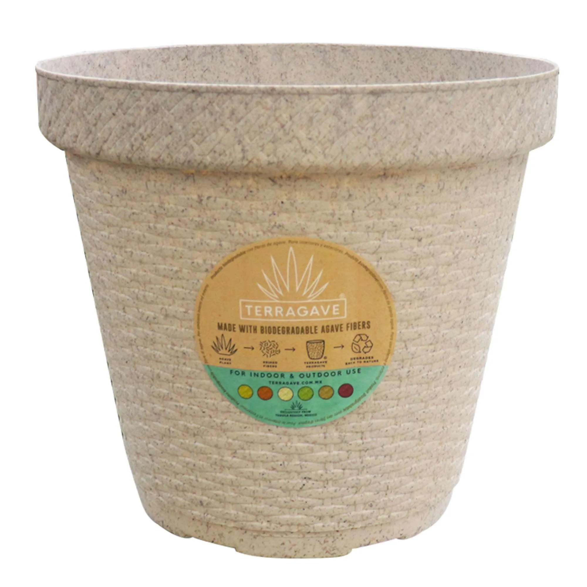 Pote Plástico Redondo 12" Beige Terragave
