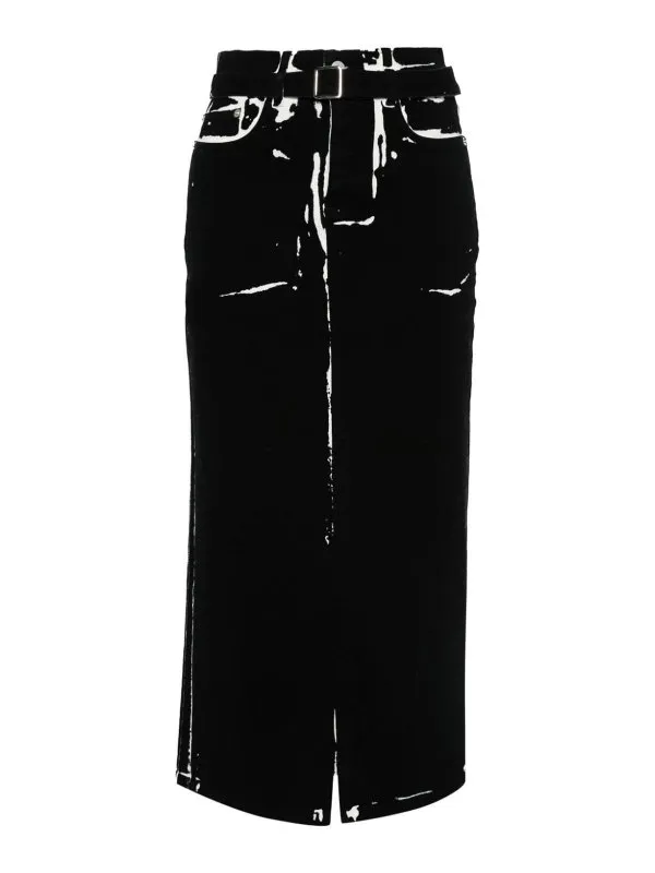 PROENZA SCHOULER FALDA SEMILARGA  NEGRO