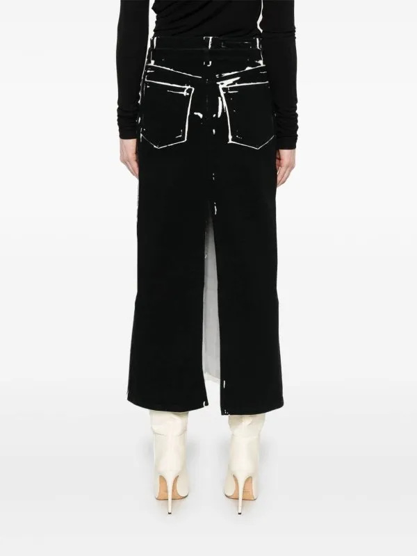 PROENZA SCHOULER FALDA SEMILARGA  NEGRO