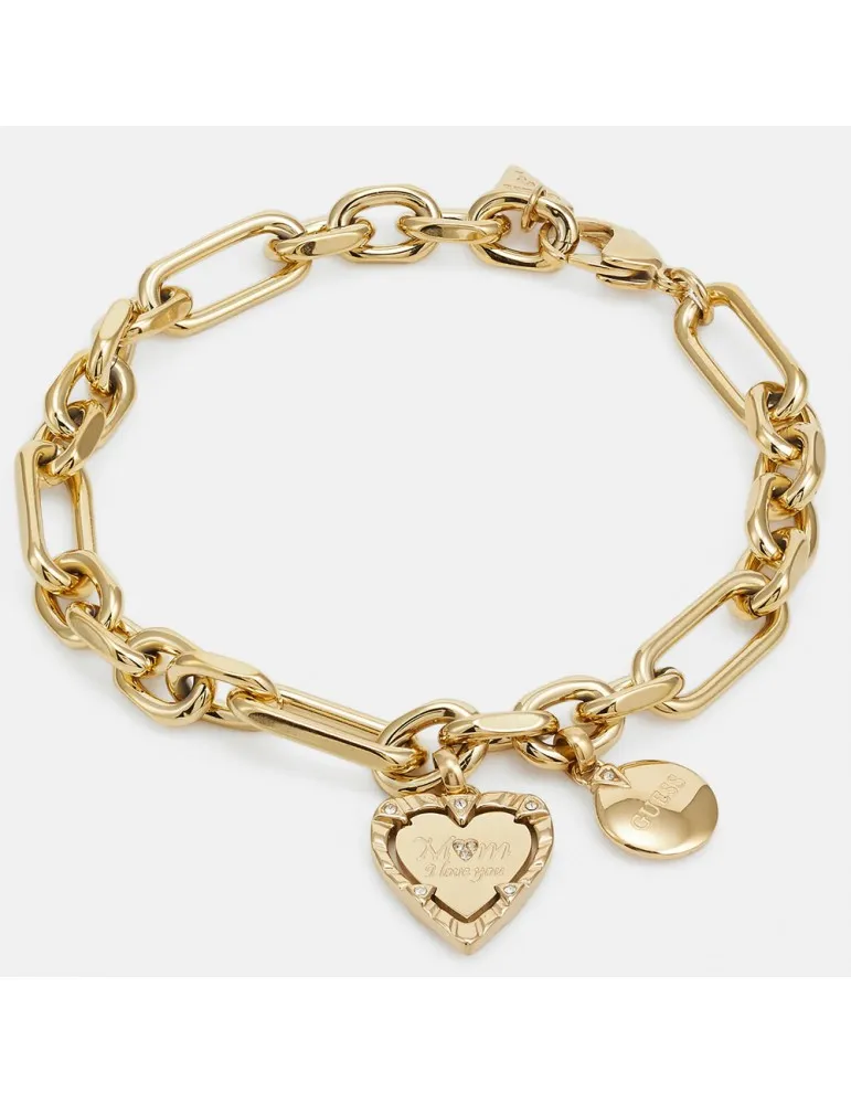 Pulsera Guess Mujer Te quiero Mamá Acero Dorado