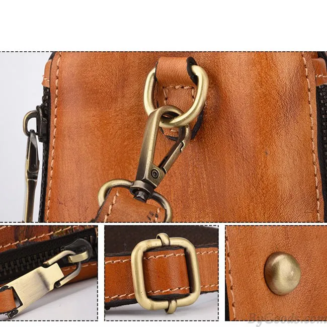 Retro Real Leather Rose Shoulder Bag Handmade Flower Embossed Handbag 