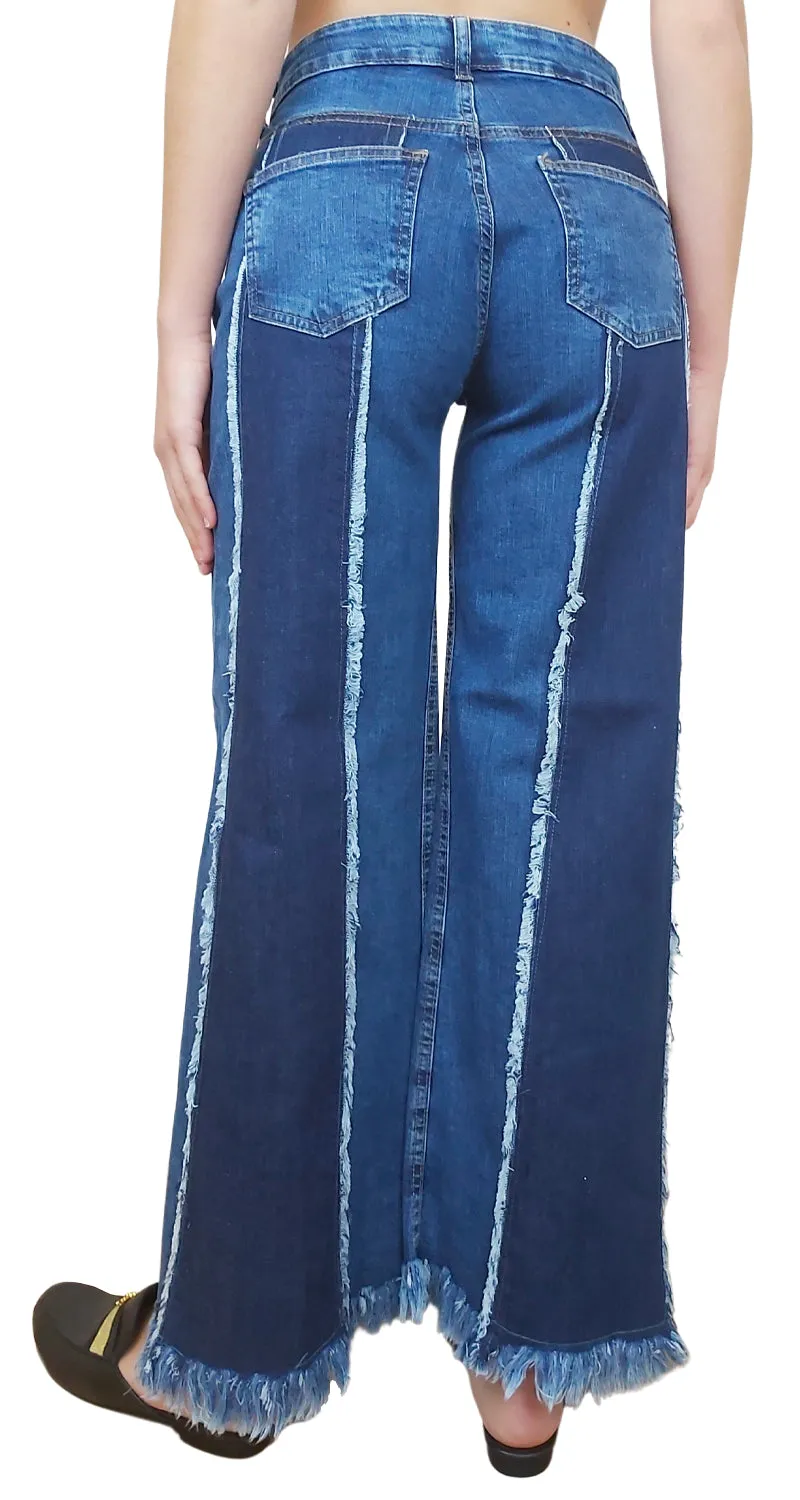 RUPHA Palazzos Denim Desflecado