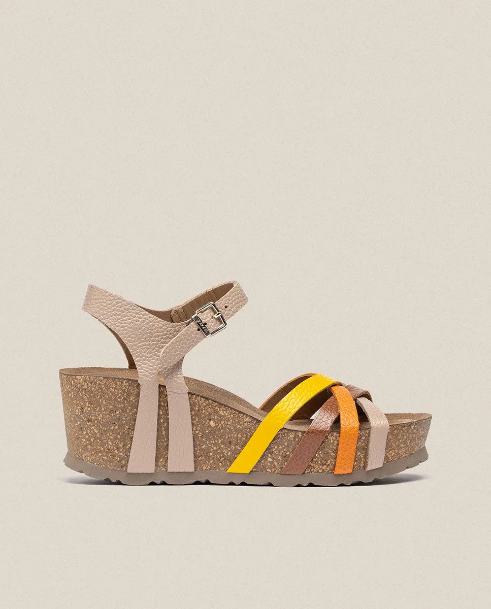 Sandalia cuña Bari 302 beige