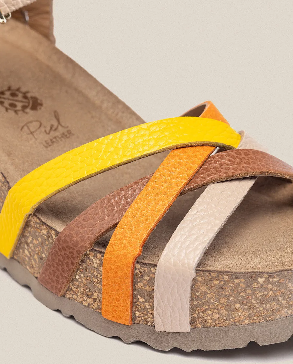 Sandalia cuña Bari 302 beige