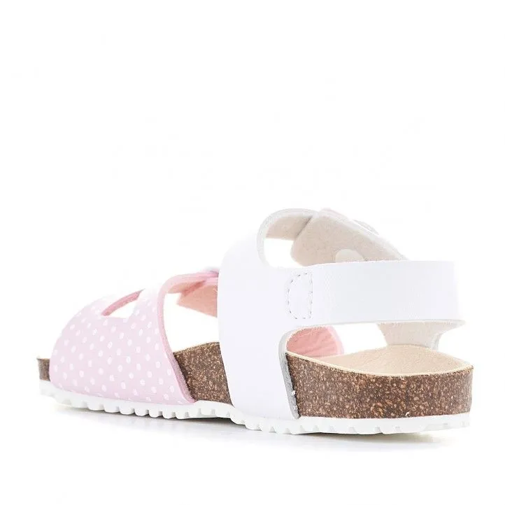 sandalias GARVALIN rosas con topos blancos