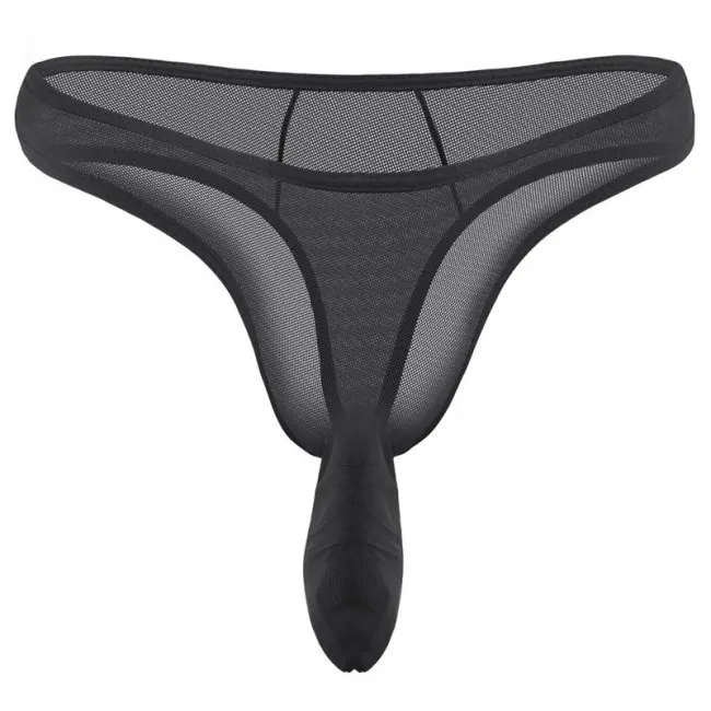 SEXY SHEER MESH PENIS ELEPHANT TRUNK THIN TBACK BRIEFS THONG UNDERWEAR SEAMLESS MEN'S LINGERIE SISSY UNDERPANTS 