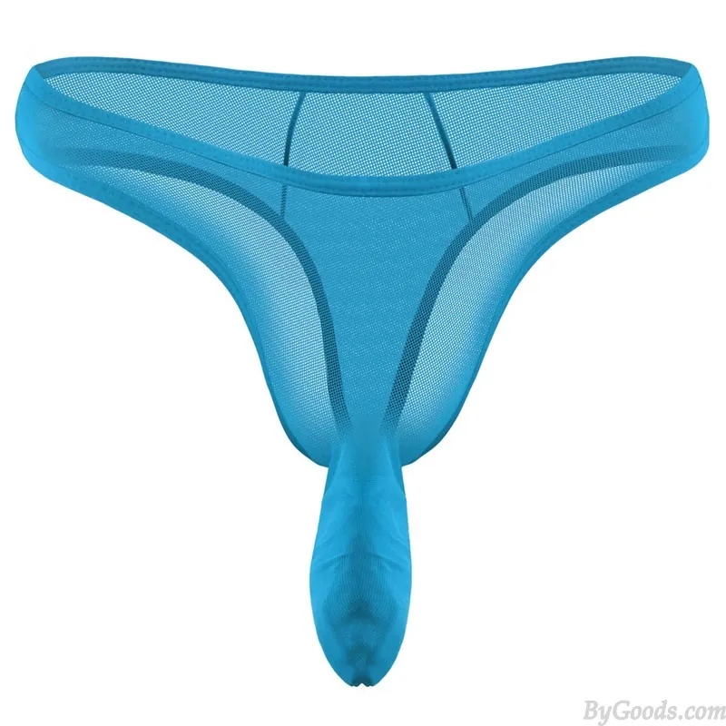 SEXY SHEER MESH PENIS ELEPHANT TRUNK THIN TBACK BRIEFS THONG UNDERWEAR SEAMLESS MEN'S LINGERIE SISSY UNDERPANTS 