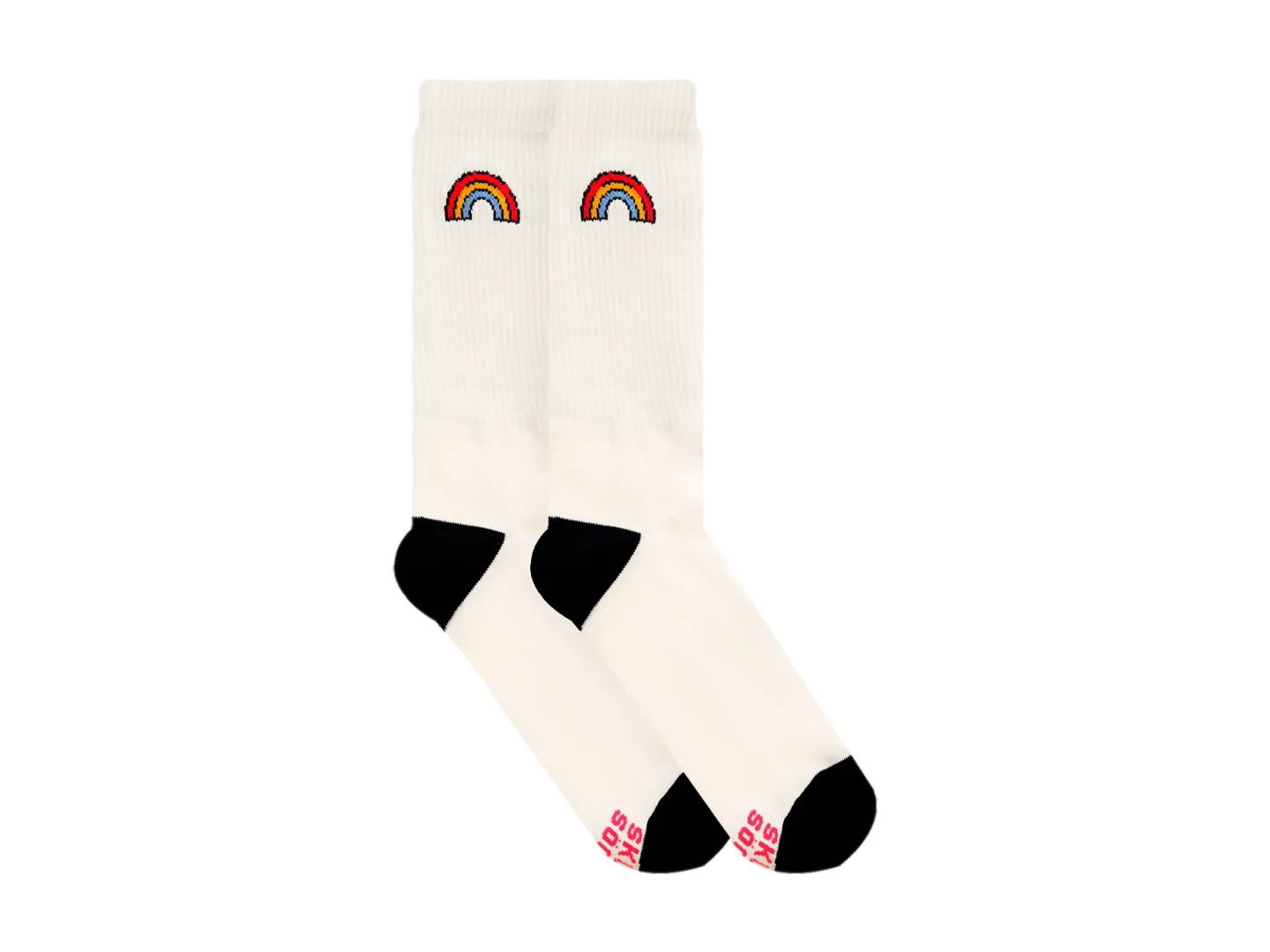 Skunk Socks Sku 127 Blanco Arcoiris Retro 10          (100)