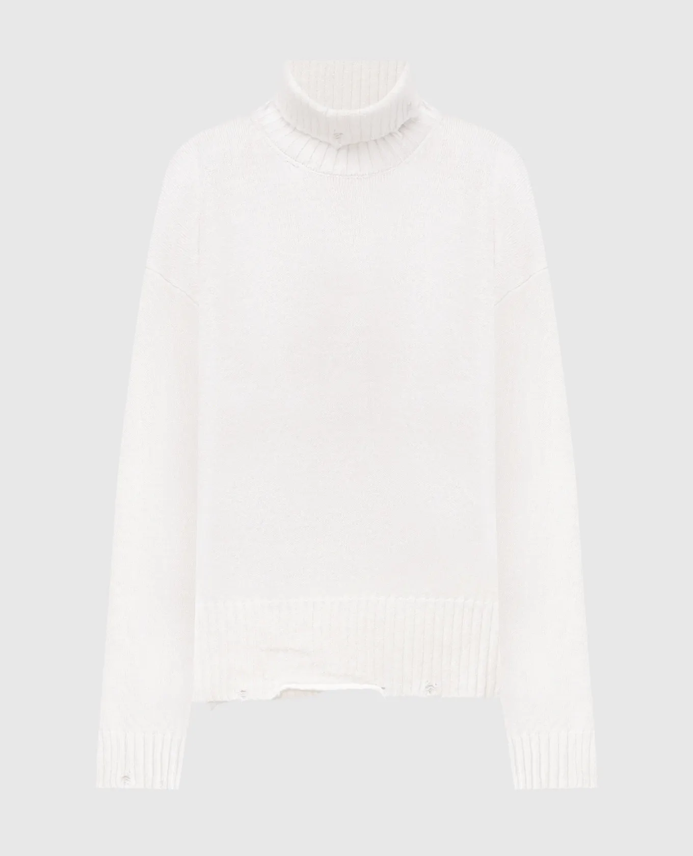 Solotre Beige wool sweater with slits